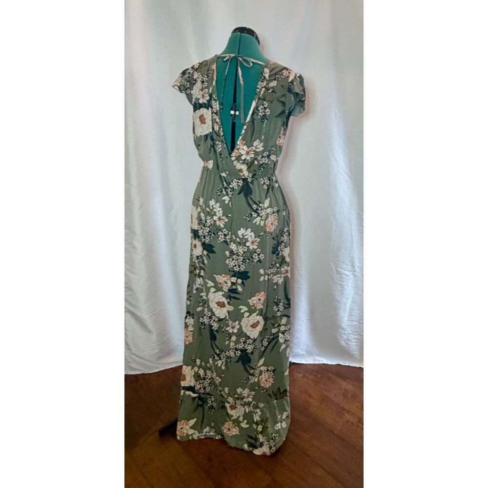 Band of Gypsies botanical floral wrap maxi dress. Size medium
